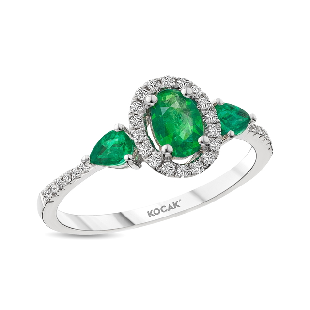 0.92 Karat Zümrüt Pırlanta Yüzük