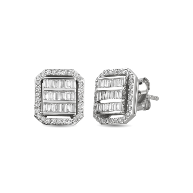 0.57 Karat Pırlanta Baget Küpe