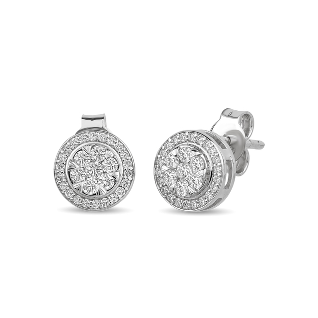 0.34 Karat EF SI Pırlanta Tasarım Küpe