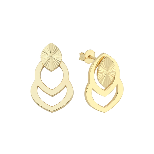 14 Ayar Çift Kullanımlı Anitta Altın Küpe