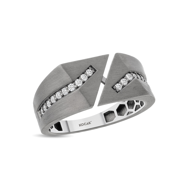 0.20 Karat Pırlanta Tasarım Erkek Yüzük