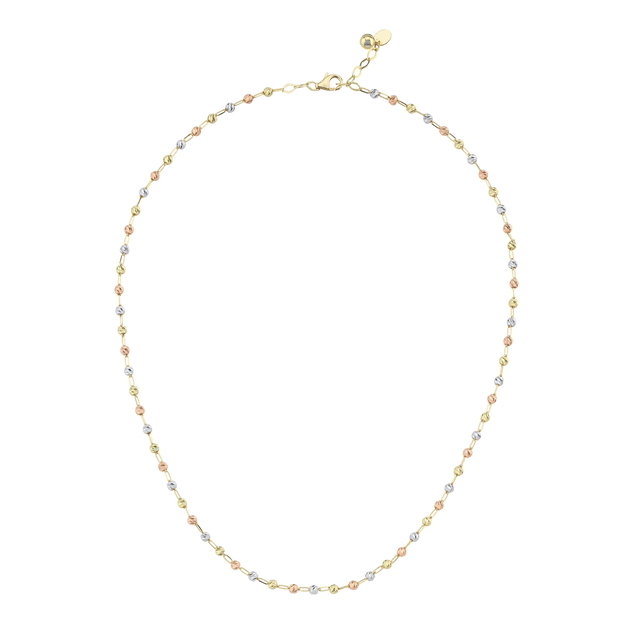 14 Ayar Üç Renkli Dorika Tasarım Ataç Altın Kolye