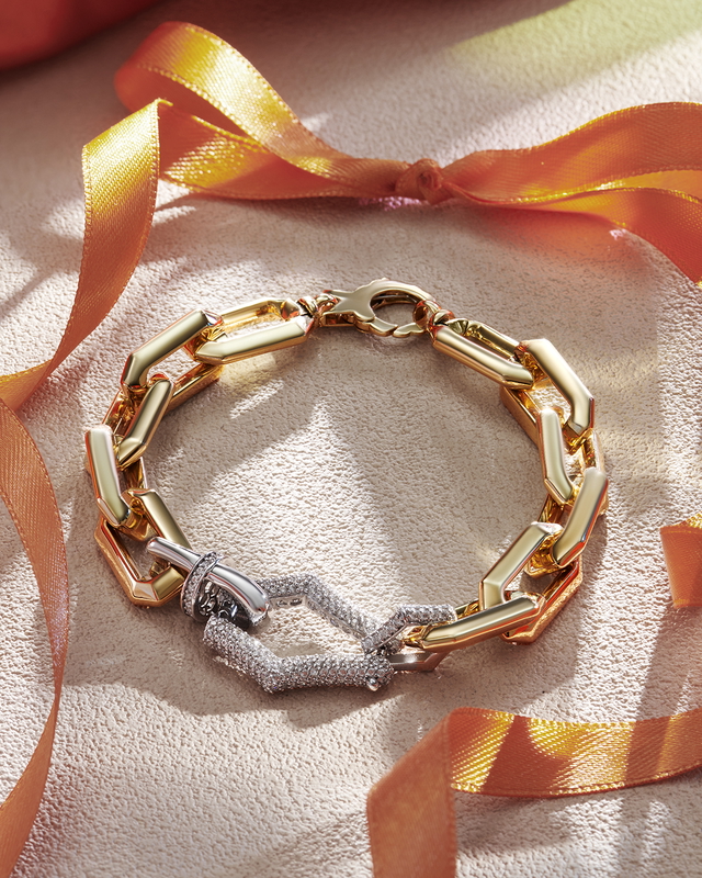 14 Ayar Alabama Tasarım Altın Bileklik