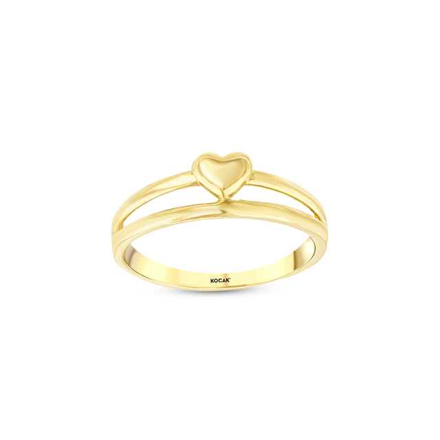 14 Ayar Aşk Tacı Kalp Altın Yüzük