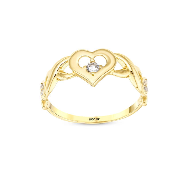 14 Ayar Sonsuz Aşk Kalp Altın Yüzük