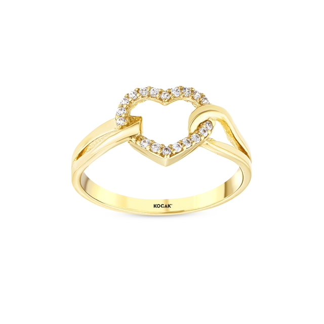 14 Ayar Aşkın Dokunuşu Kalp Altın Yüzük