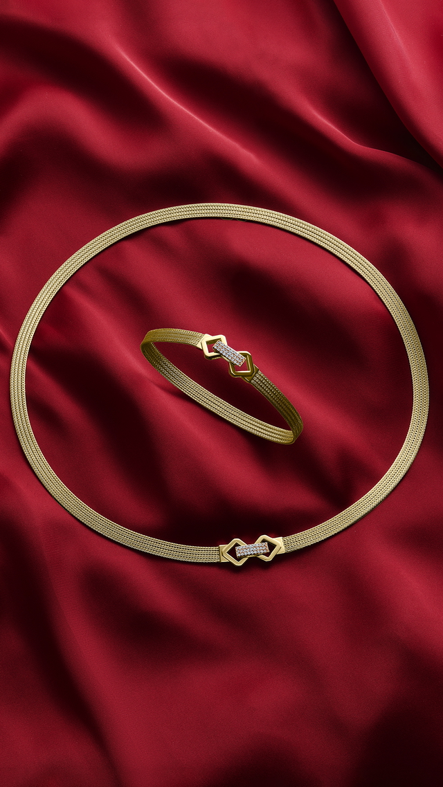 14 Ayar Taşlı Marcus Tasarım Altın Set