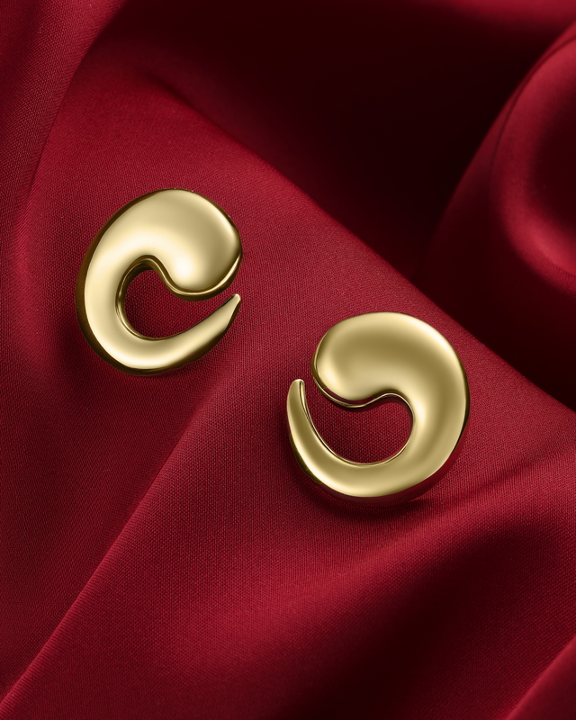 14 Ayar Memphis Tasarım Altın Küpe