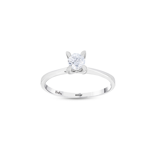 0.30 Karat Kalp Detaylı Besties Tektaş Pırlanta Yüzük