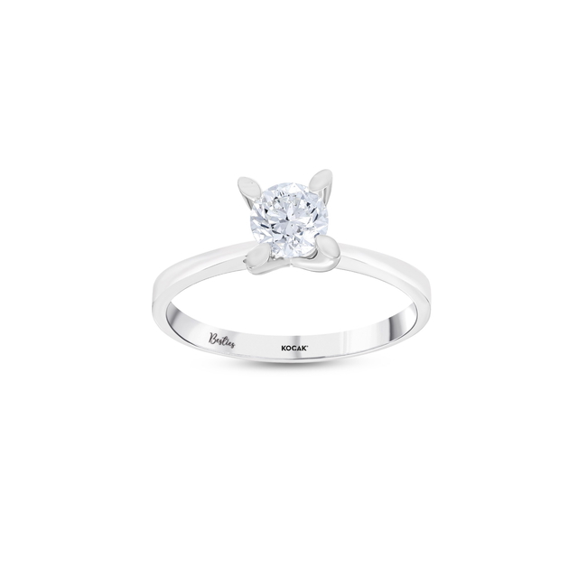 0.60 Karat Kalp Detaylı Besties Tektaş Pırlanta Yüzük