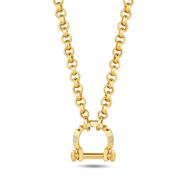 14 Ayar Festie Çivili Tasarım Altın Kolye