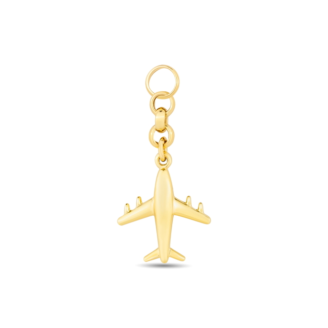 14 Ayar Festie Uçak Tasarım Altın Charm Kolye Ucu