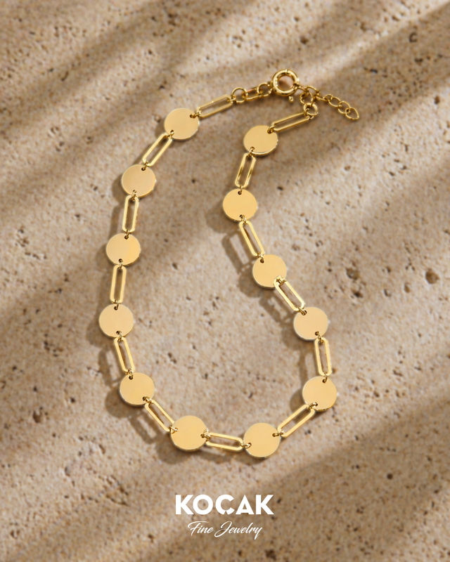 14 Ayar Ataç Tasarım Altın Bileklik