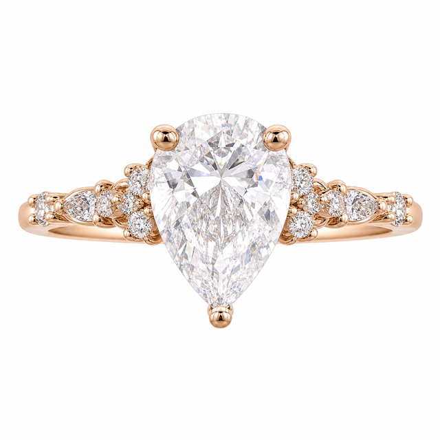 1.94 Karat Vintage Tasarım Beyaz Topaz Pırlanta Yüzük