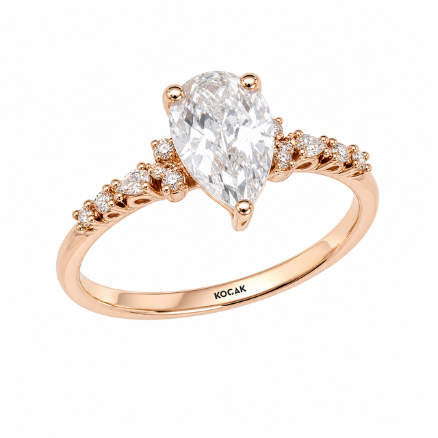 1.94 Karat Vintage Tasarım Beyaz Topaz Pırlanta Yüzük