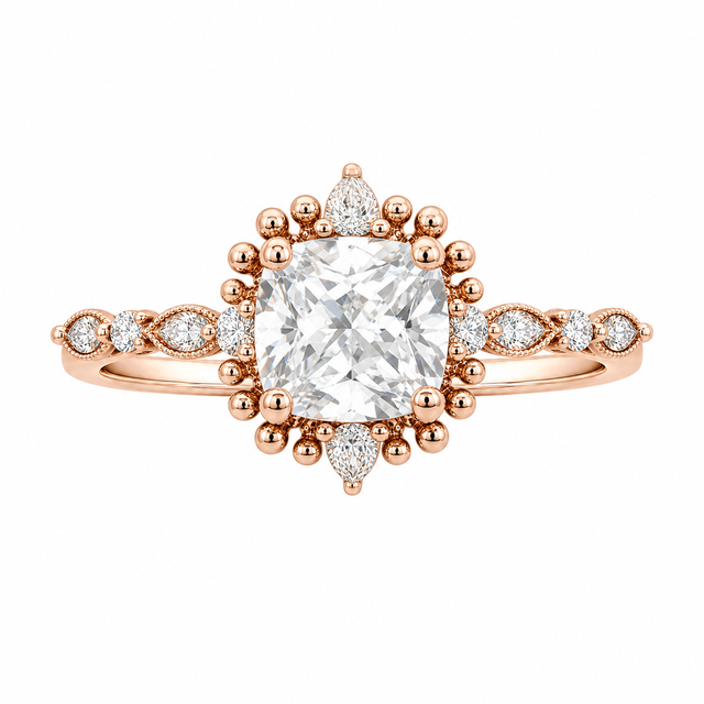 2.36 Karat Vintage Tasarım Beyaz Topaz Pırlanta Yüzük
