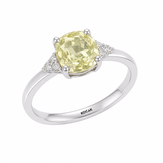 1.53 Karat Tasarım Citrine Pırlanta Yüzük