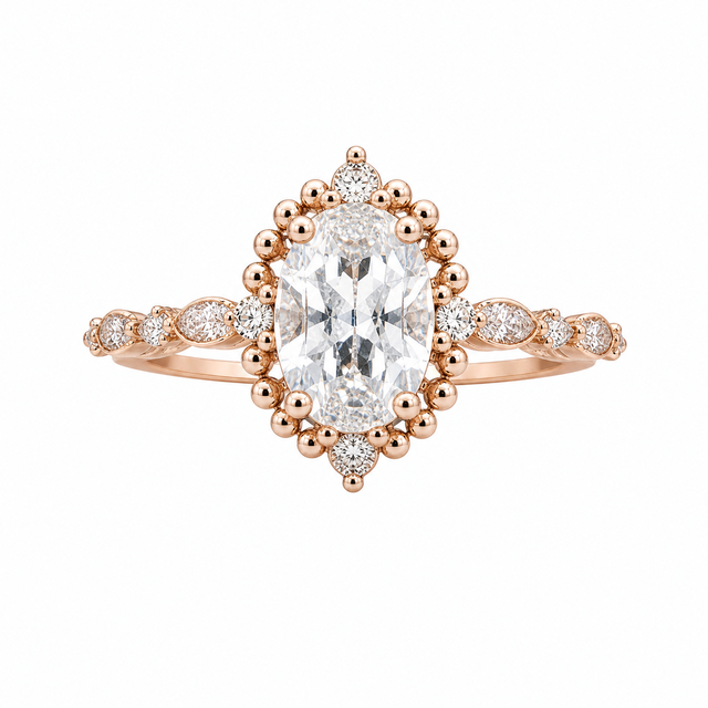 1.51 Karat Vintage Tasarım Beyaz Topaz Pırlanta Yüzük