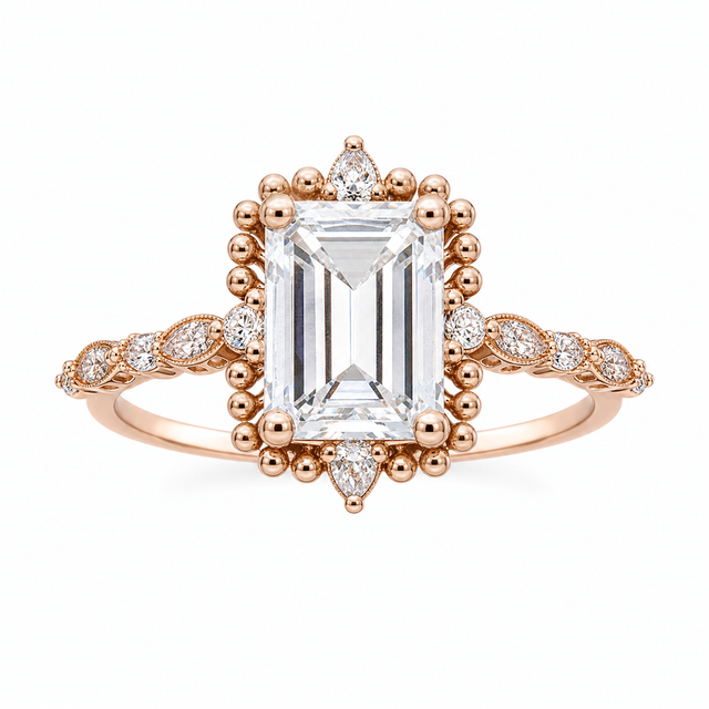 1.91 Karat Vintage Tasarım Beyaz Topaz Pırlanta Yüzük