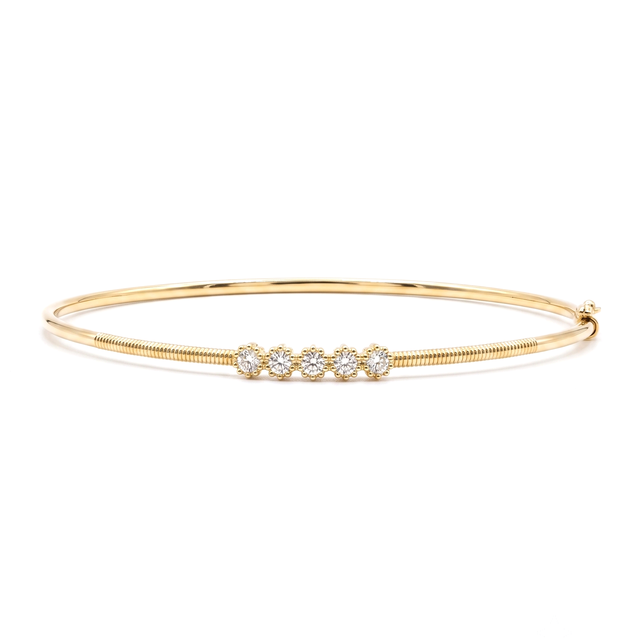 14 Ayar Beştaş Tasarım Kelepçe Altın Bileklik
